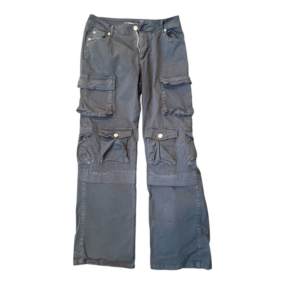 Forever 21 Black Baggy Cargo Pants Size Small